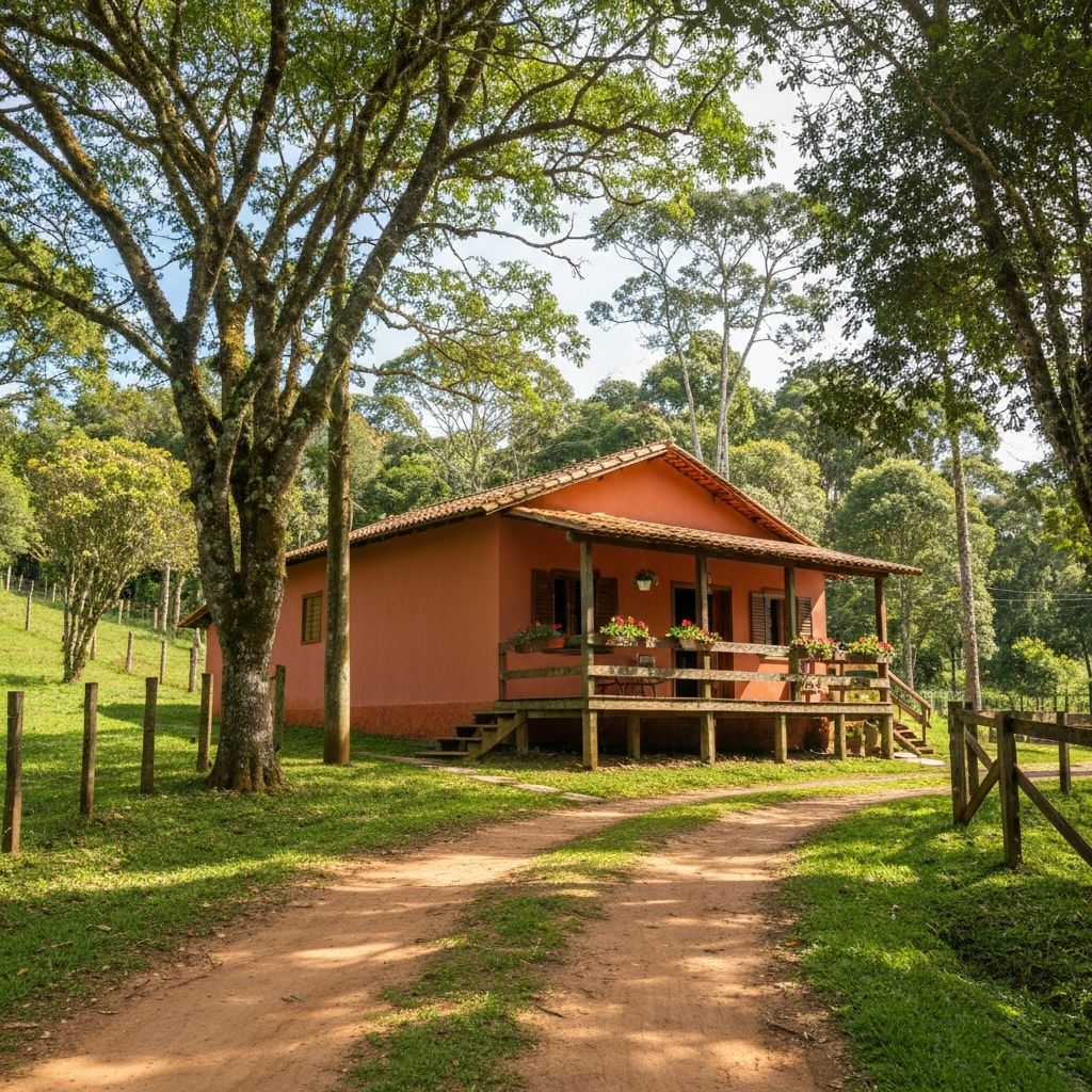 Chácara compacta brasileira em área rural