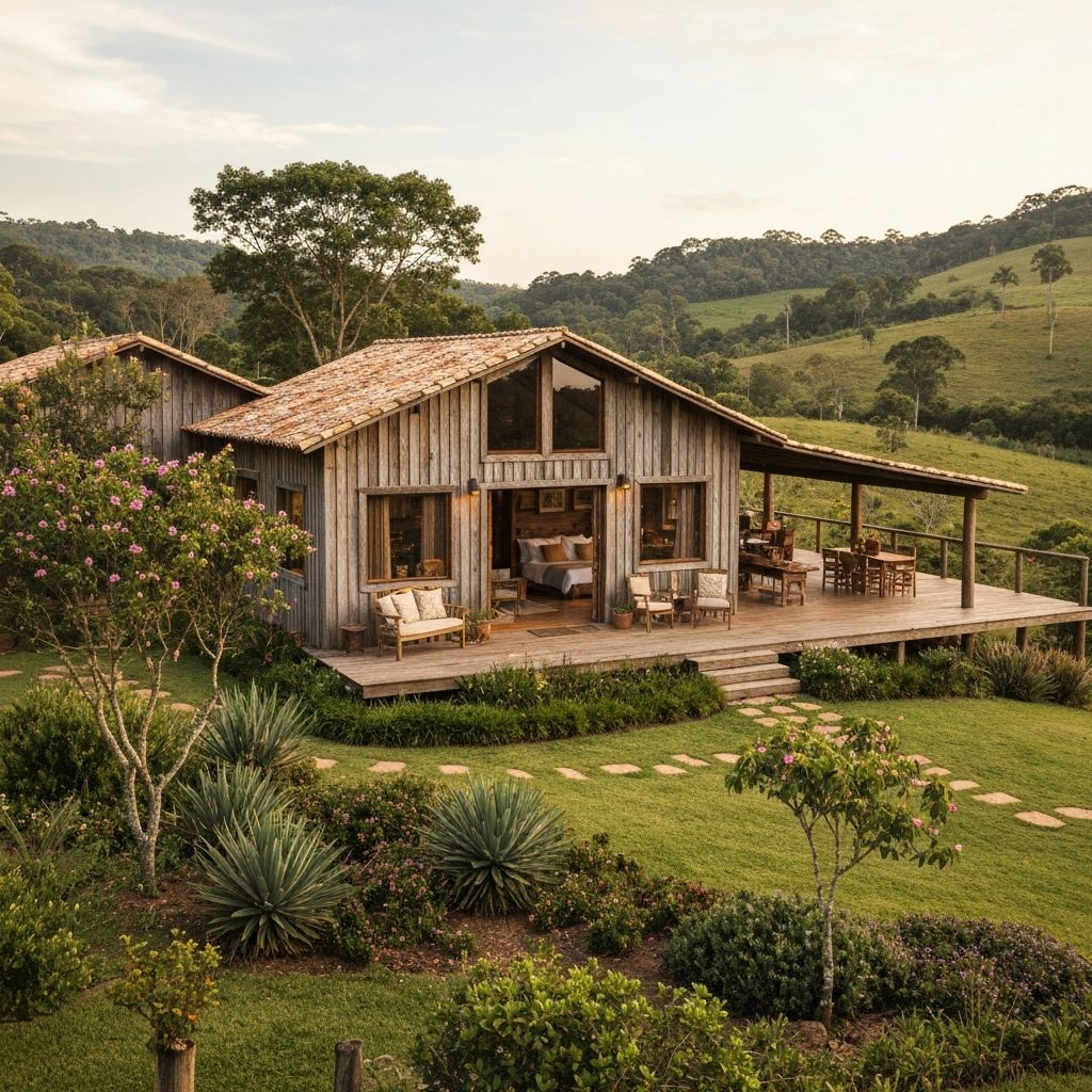 Chácara brasileira com 2 e 3 quartos